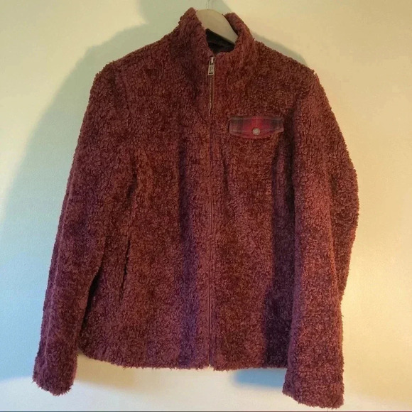 Pendleton Women's Fuzzy Jacket in Deep Burgundy - Picture 1 of 6